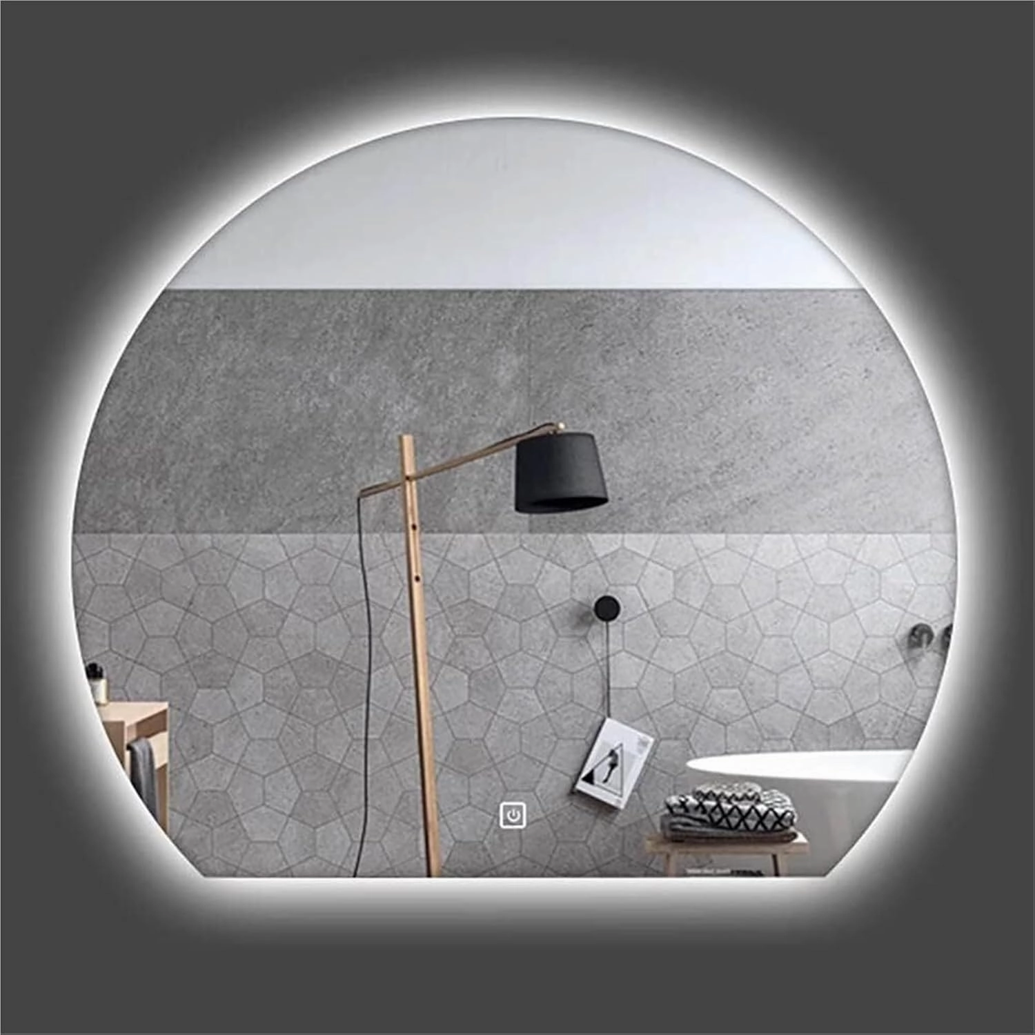 Bathroom Mirror, Smart Mirror, Stepless Dimming, with Light, Anti-Fog Makeup Mirror(White Light,810 * 900mm)