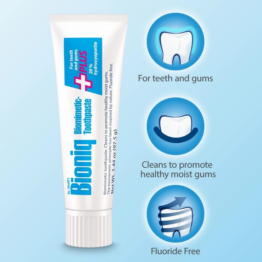 Bioniq Plus Biomimetic Toothpaste with 20 Percent Hydroxyapatite for Teeth and Gums I Clinically Tested I 3.44 oz (Pack of 3)