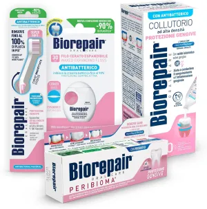 Biorepair Kit Oral Care Gum Protection, Random Color Toothbrush, Toothpaste, Expandable Dental Floss, Mouthwash