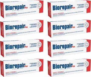 Biorepair Sensitive Teeth Daily Toothpaste - 2.54 Fluid Ounces (75ml) Tubes (Pack of 8) [ Italian Import ]