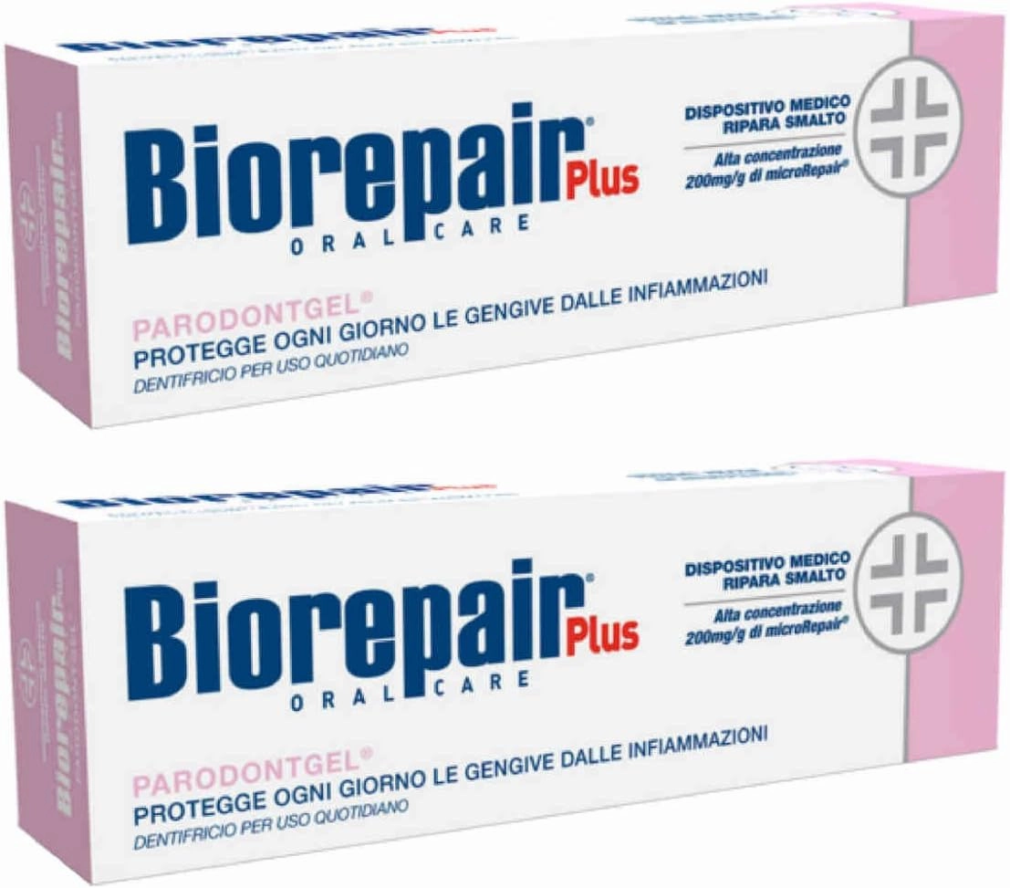 Biorepair Parodontgel® Daily Toothpaste - 2.54 Fluid Ounces (75ml) Tubes (Pack of 2) [ Italian Import ]