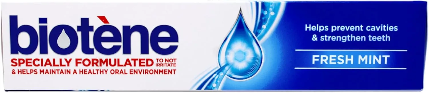 biotène Gentle Formula Fluoride Toothpaste, Fresh Mint 4.3 oz ( Pack of 3), (PPAX1366750)