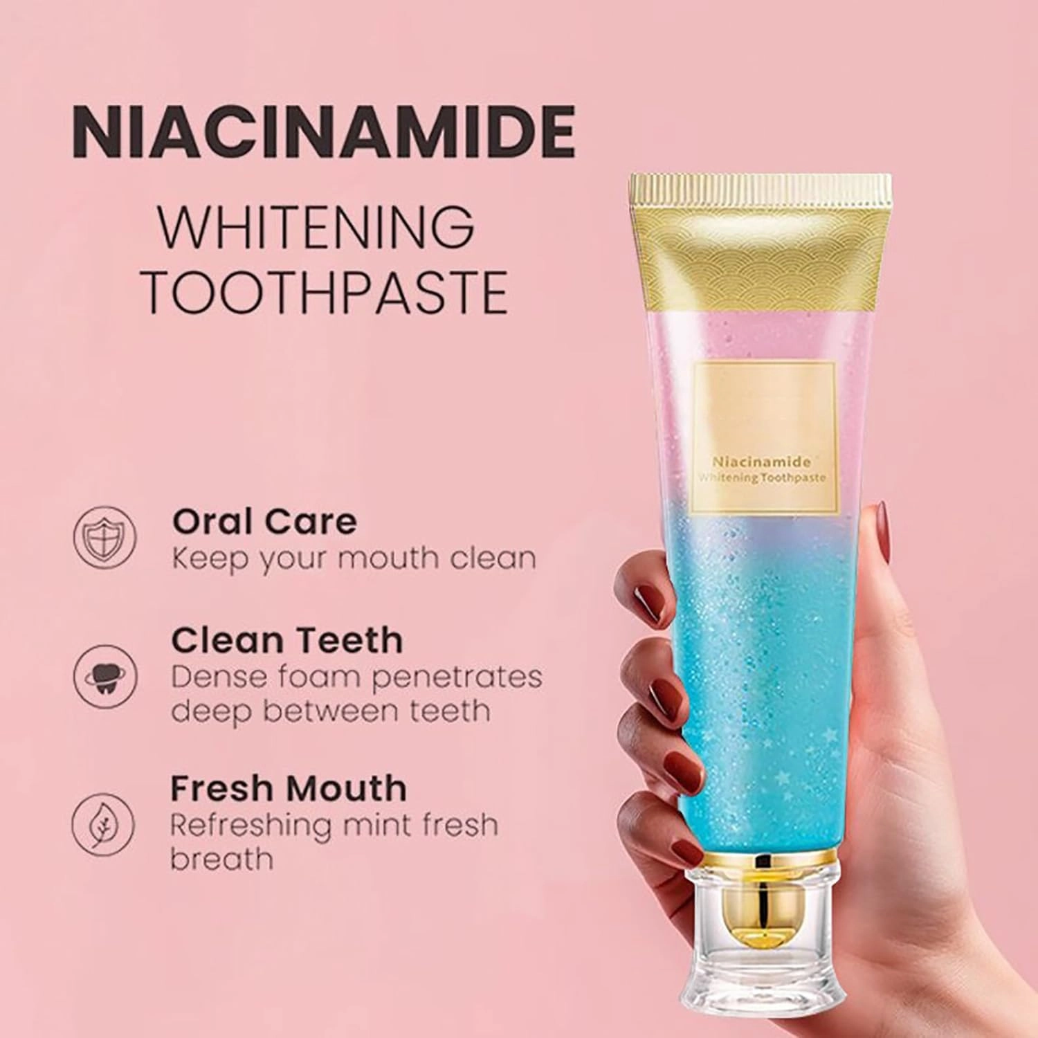 Bodyexcel Toothpaste, Bodyexcel Niacinamide Toothpaste, Bodyexcel Niacinamide Whitening 𝐓𝐨𝐨𝐭𝐡𝐩𝐚𝐬𝐭𝐞, Remove Tooth Stains, Fresh Breath (2pcs)