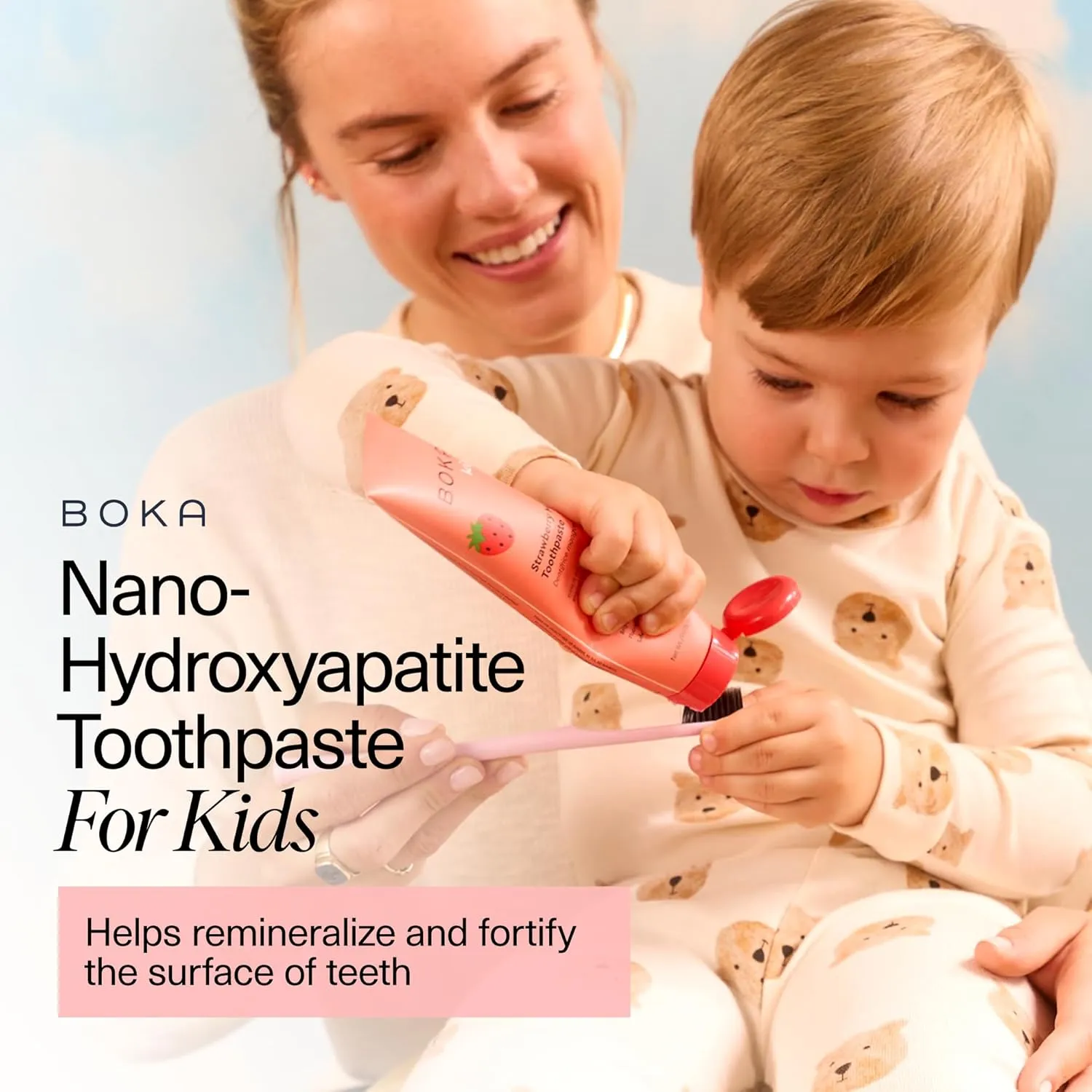 Boka Fluoride Free Toothpaste Nano Hydroxyapatite, Helps Remineralize, Appropriate for Sensitive Teeth, Whitening - for Adult, Kids Oral Care - Strawberry Mango Flavor, 4oz 1Pk - US Manufactured