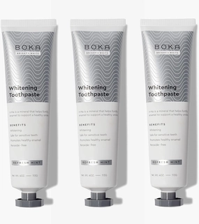 Boka Fluoride Free Toothpaste Nano Hydroxyapatite, Helps Remineralize, Appropriate for Sensitive Teeth, Whitening - for Adult, Kids Oral Care - Refresh Mint Flavor, 4 Fl Oz 3Pk