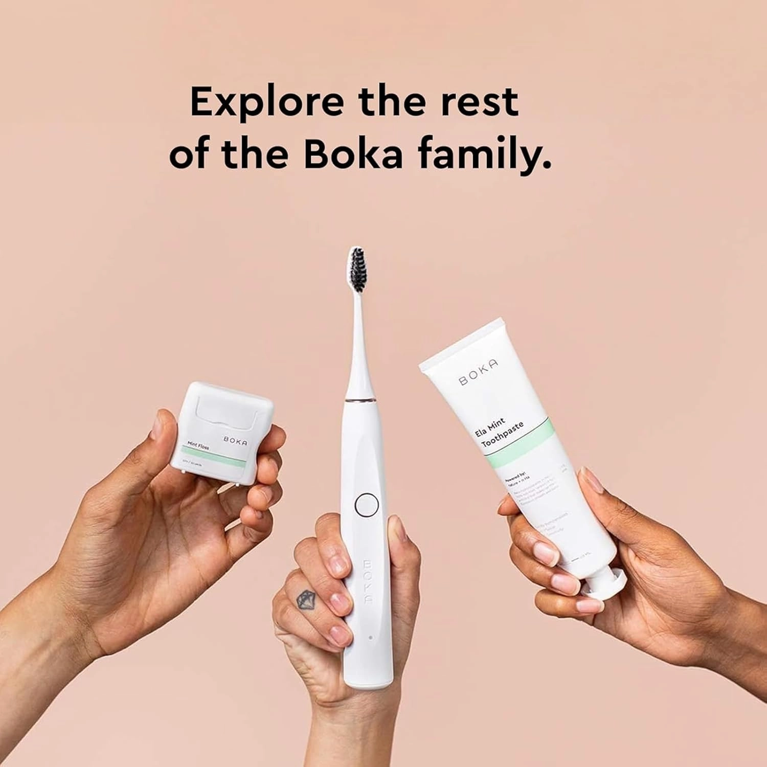 Boka Fluoride Free Toothpaste Nano Hydroxyapatite, Helps Remineralize, Appropriate for Sensitive Teeth, Whitening - for Adult, Kids Oral Care - Refresh Mint Flavor, 4 Fl Oz 3Pk