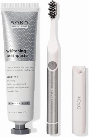 Boka Fluoride Free Toothpaste Nano Hydroxyapatite Whitening - Refresh Mint Flavor, 4 Fl Oz   Sonic Electric Toothbrush for Adults - 24000 VPM w/Standard & Sensitive Modes