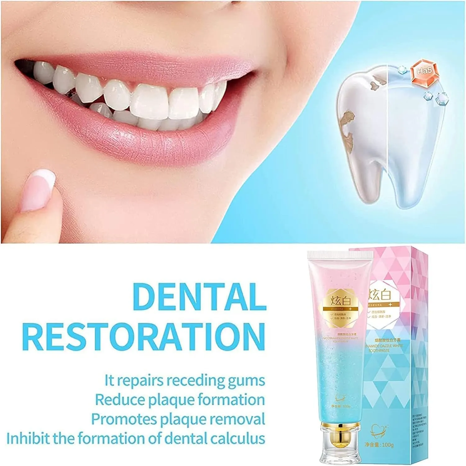 Bright White Toothpaste, Strictrigid Niacinamide Toothpaste, Niacinamide Whitening 𝐓𝐨𝐨𝐭𝐡𝐩𝐚𝐬𝐭𝐞 for Healthier, Whiter Teeth (3 Pcs)