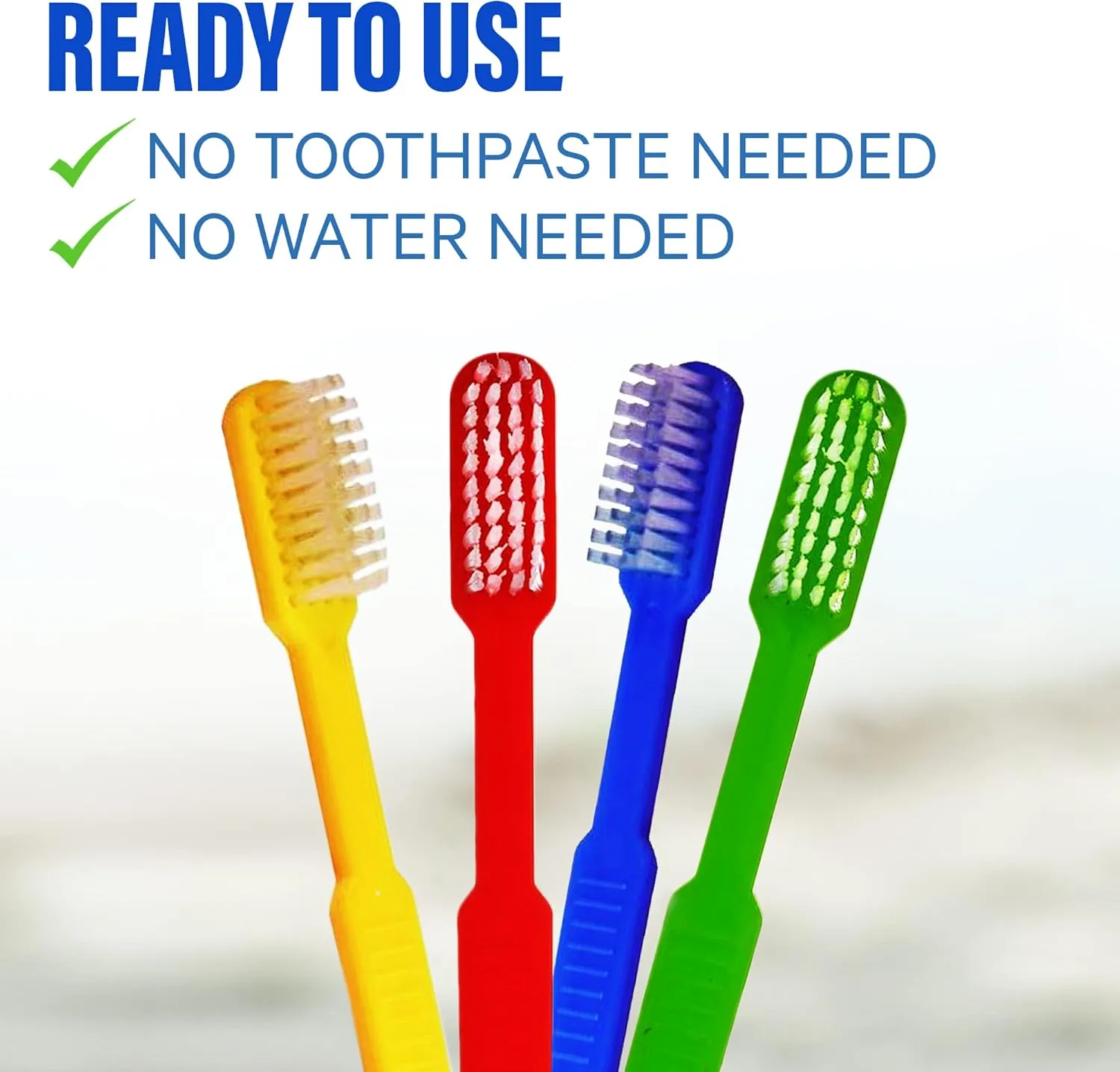 Bulk 288 Disposable Toothbrushes With Toothpaste (288 Pack) Prepasted Mint Flavor Individually Wrapped - No Water Needed, Paste Made In USA Great For Airbnb, Hotel, Camping, Travel, Donation