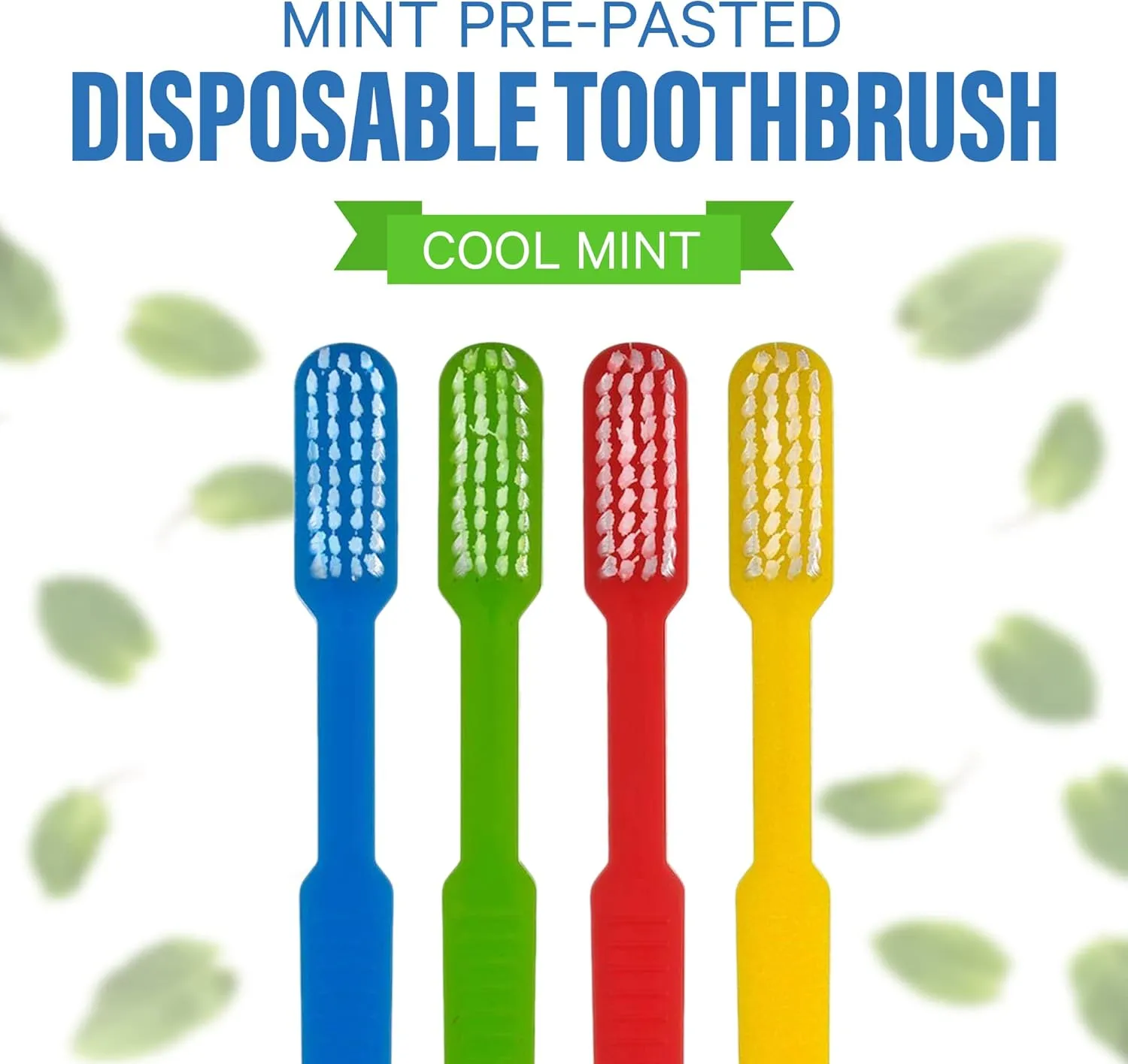 Bulk 288 Disposable Toothbrushes With Toothpaste (288 Pack) Prepasted Mint Flavor Individually Wrapped - No Water Needed, Paste Made In USA Great For Airbnb, Hotel, Camping, Travel, Donation