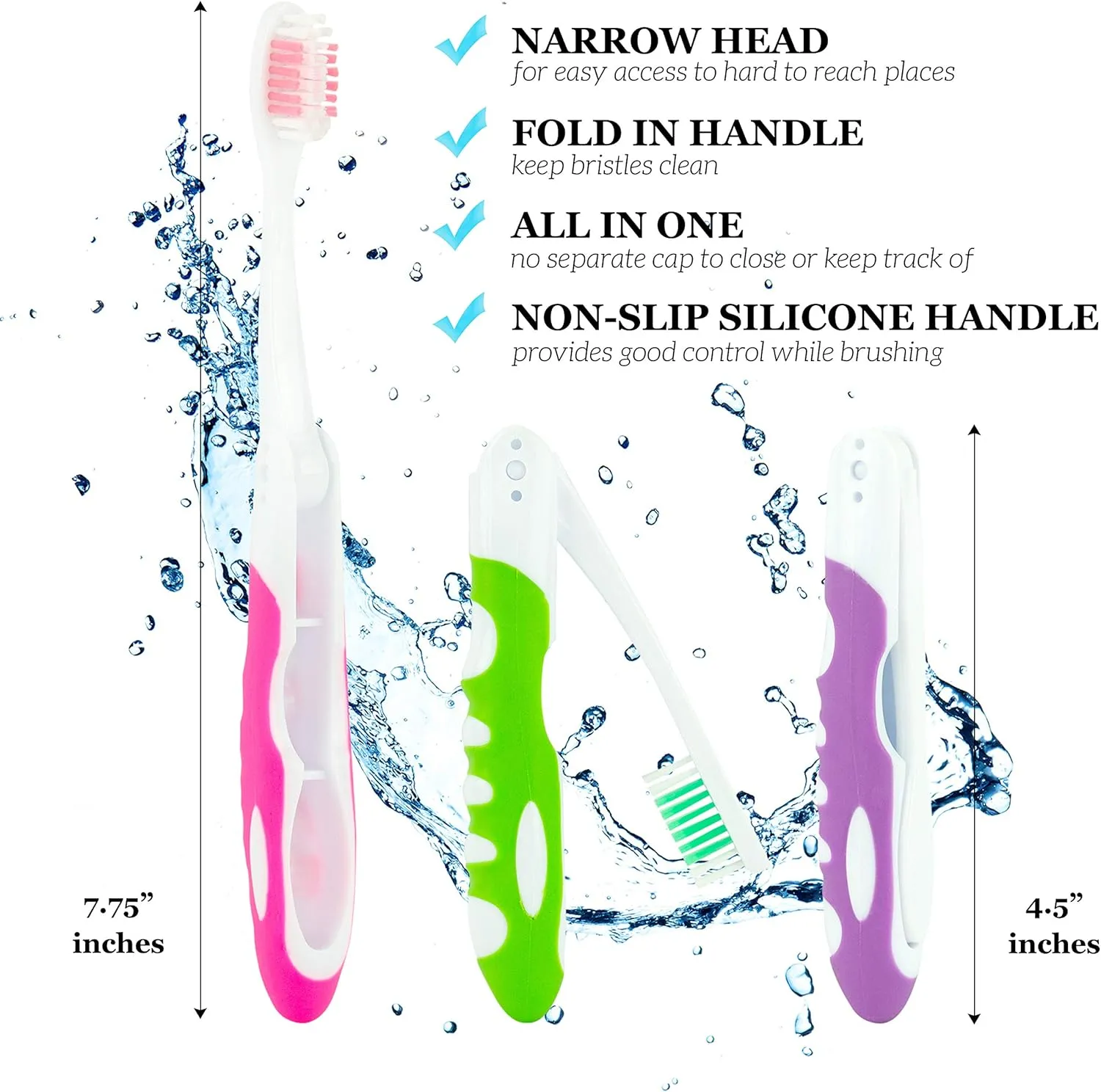 Bulk Portable Toothbrushes, Individually Wrapped, Manual Disposable Travel Toothbrush Set for Adults, Medium Soft Large Head, Multi Color Travel Toothbrush Kit (100 Pack - Medium)