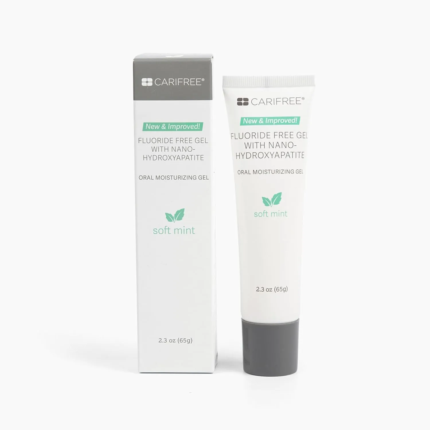 CariFree Fluoride Free Gel, Mint Flavored, Nano Hydroxyapatite Toothpaste, Neutralizes pH, Freshens Breath & Moistens Mouth, Dentist Recommended for Oral Care, 2.3 oz (Pack of 1), Soft Mint