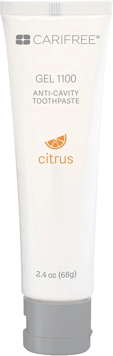 CariFree Gel 1100, Citrus Flavored, Anti-Cavity Fluoride Toothpaste with Nano Hydroxyapatite for pH Neutralization, Cavity Prevention & Enamel Protection, Dentist Recommended, Made in The U.S.A.