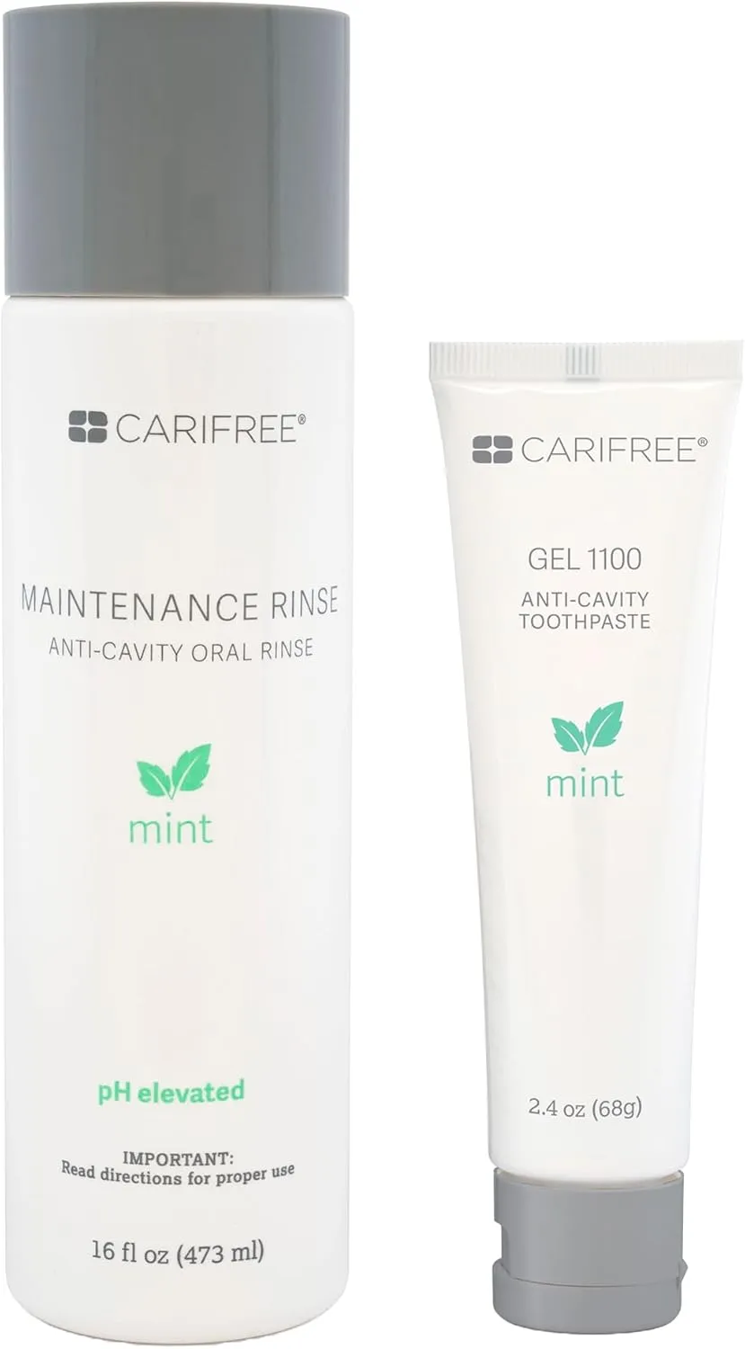 CariFree Maintenance & Prevention Kit, Mint | Anti-Cavity Fluoride Toothpaste & Mouthwash Freshens Breath and Moistens Mouth | Dentist Recommended for Oral Care (2 Piece Set)