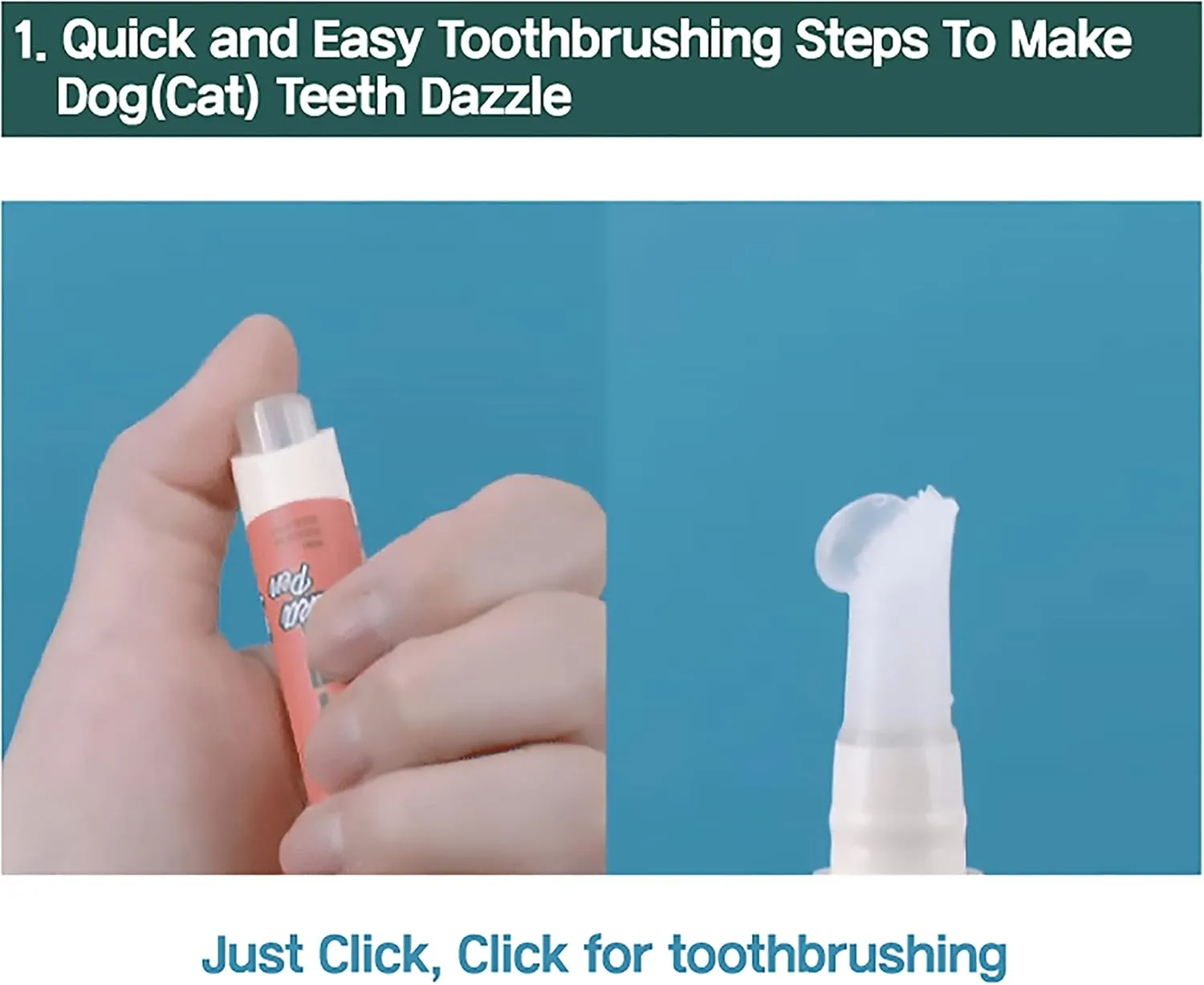 Cat Toothbrush Toothpaste Dental Care - All in One Kit, Cat Toothpaste in Toothbrush, Tooth Whitening & Cleaning, Oil for Healthy Gums (1 Pack, 3 Count)