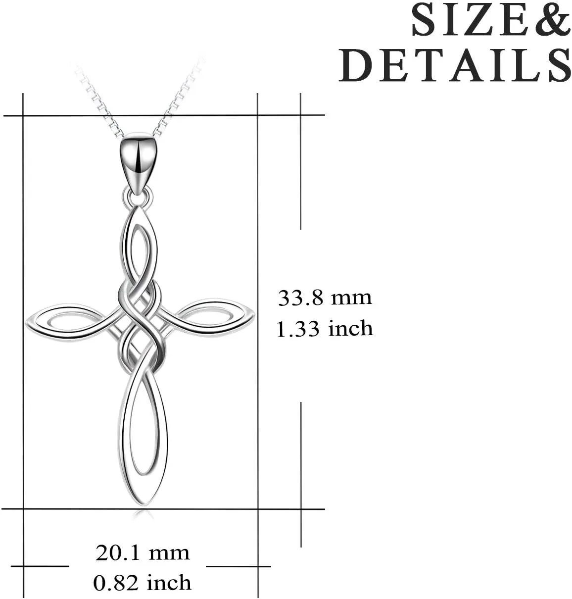 Celtic Knot Cross Necklace,Celtic Cross Dangle Earrings 925 Sterling Silver Polished Religious Infinity Love Irish Celtics jewelry for Women Girls