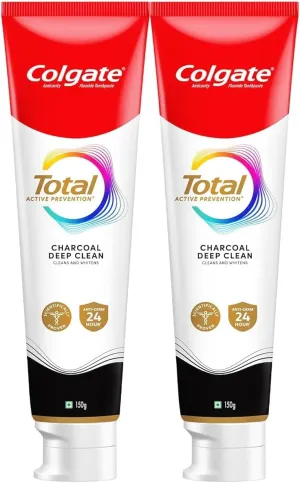 Charcoal Deep Clean Anti-Germ Toothpaste, 300g Total, Whole Mouth Health, 12-Hour Protection, Combo Pack