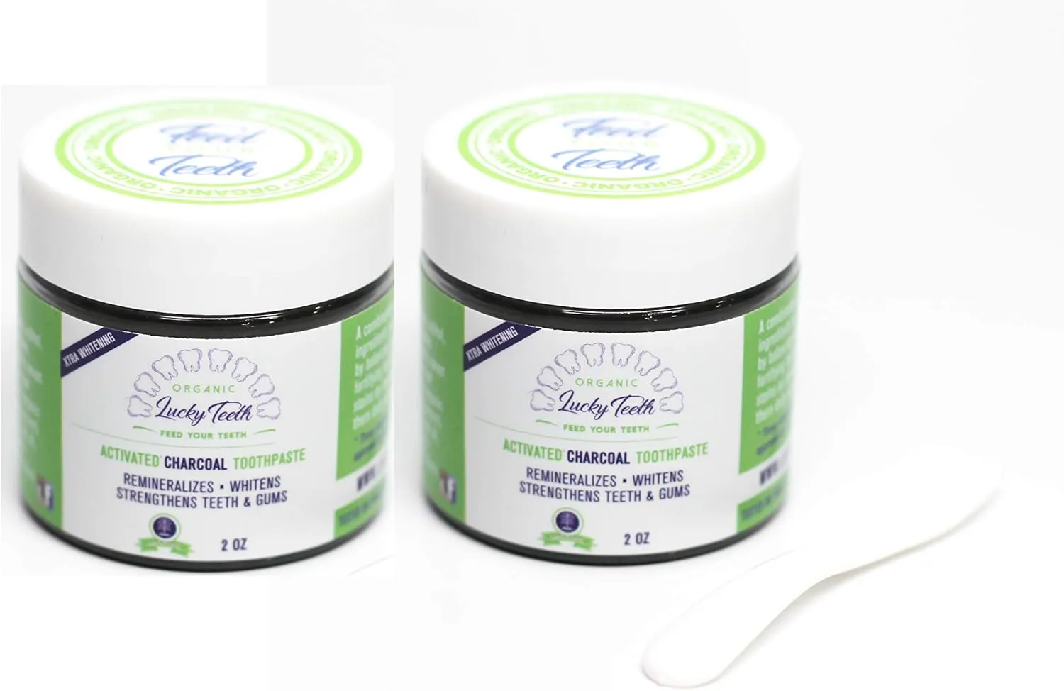 Charcoal Toothpaste Xtra Whitening Toothpaste - by Lucky Teeth - All Natural, Organic, Remineralizing and Fortifying (2 Pack)