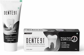 Charcoal Toothpaste for Stain Removal & Teeth Whitening, Protects against Dental Caries & Strengthens Enamel, Reduces 63% stains, Whitens teeth by 80% in just 3 days - 70g