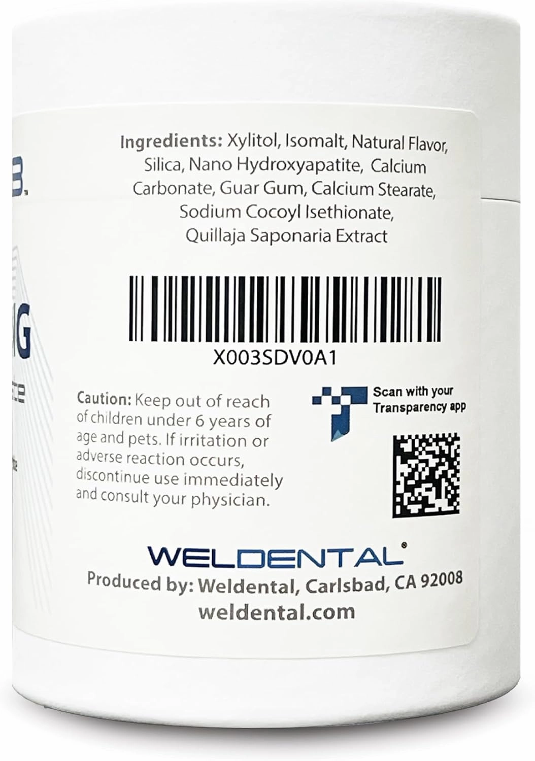 Chewtab Advanced Whitening Toothpaste Tablets with Nano-Hydroxyapatite 180 Count Refill (Peppermint)