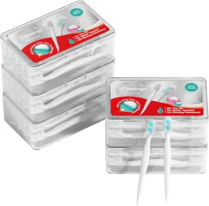 cleaings® Disposable Mini Toothbrushes with 2 Toothpaste Beads, Toothpick & Tongue Cleaner – Travel Essentials, On-The-Go Oral Care, 20 Count-Mint Flavor（Pack of 5）