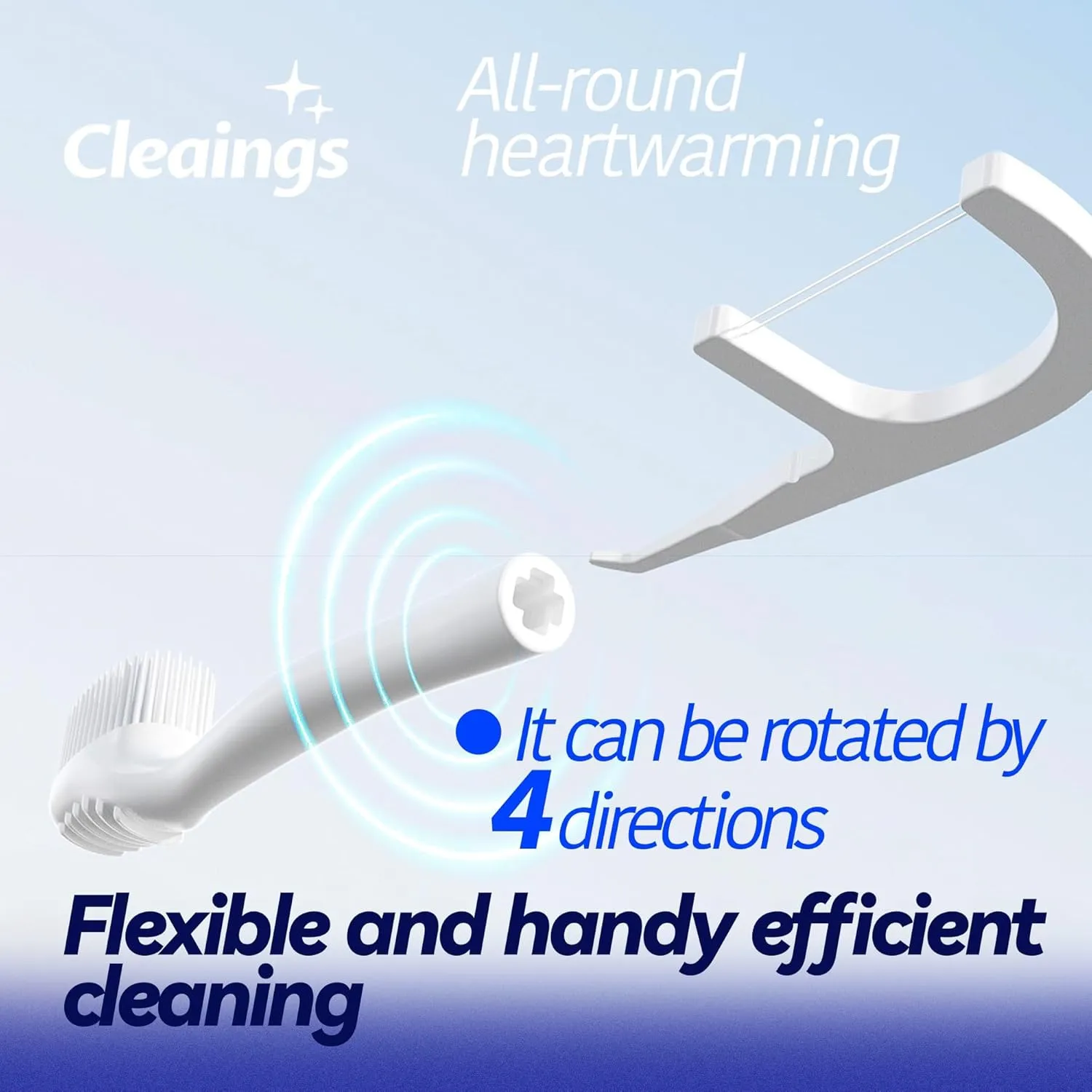 cleaings® Disposable Toothbrushes with Double Cleaning Beads Toothpaste and Clean Floss Picks for Work or Travel - 20 pcs-Mint Flavor（Pack of 5）