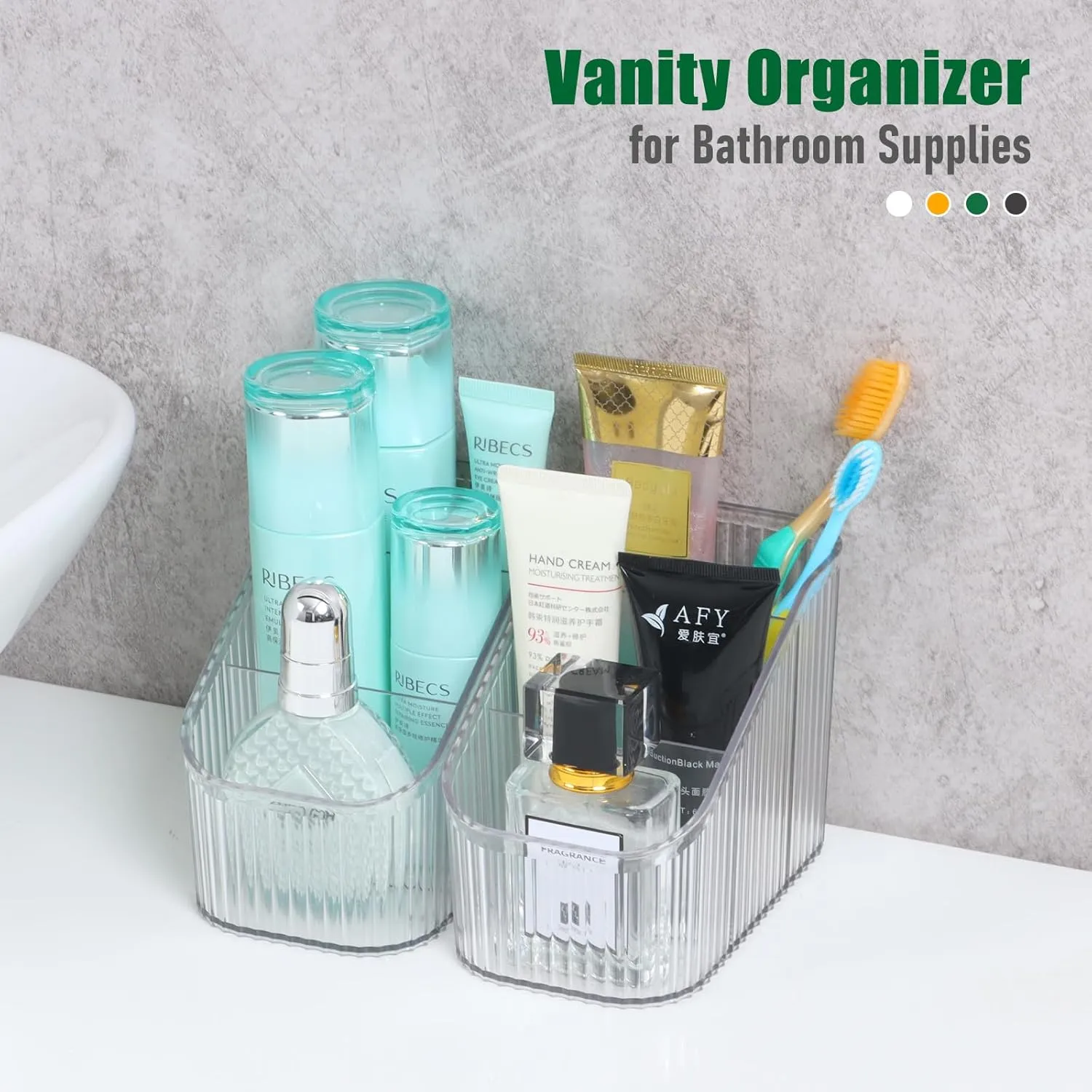Clear Makeup Organizer, Makeup Brush Holder 8 Cups for Vanity, Bathroom Countertop Organizer, Dresser Organizer for Cosmetic Displays, Skincare Cups, Perfume Stand, Toiletry