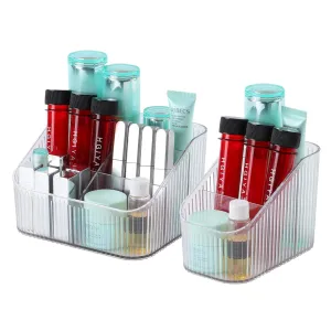 Clear Makeup Organizer, Makeup Brush Holder 8 Cups for Vanity, Bathroom Countertop Organizer, Dresser Organizer for Cosmetic Displays, Skincare Cups, Perfume Stand, Toiletry