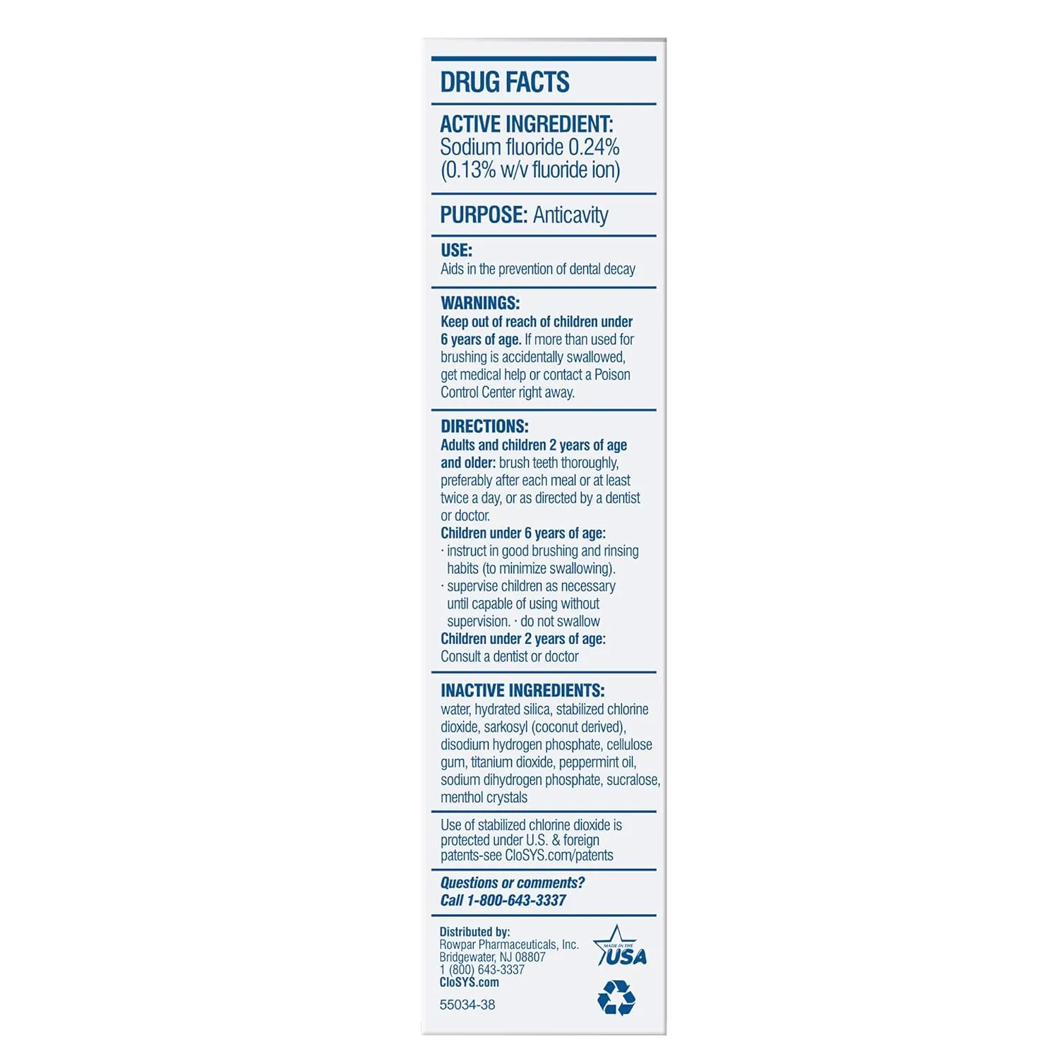 CloSYS Fluoride Toothpaste, 3.4 Ounce, Travel Size, Gentle Mint, TSA Compliant, Whitening, Enamel Protection, Sulfate Free