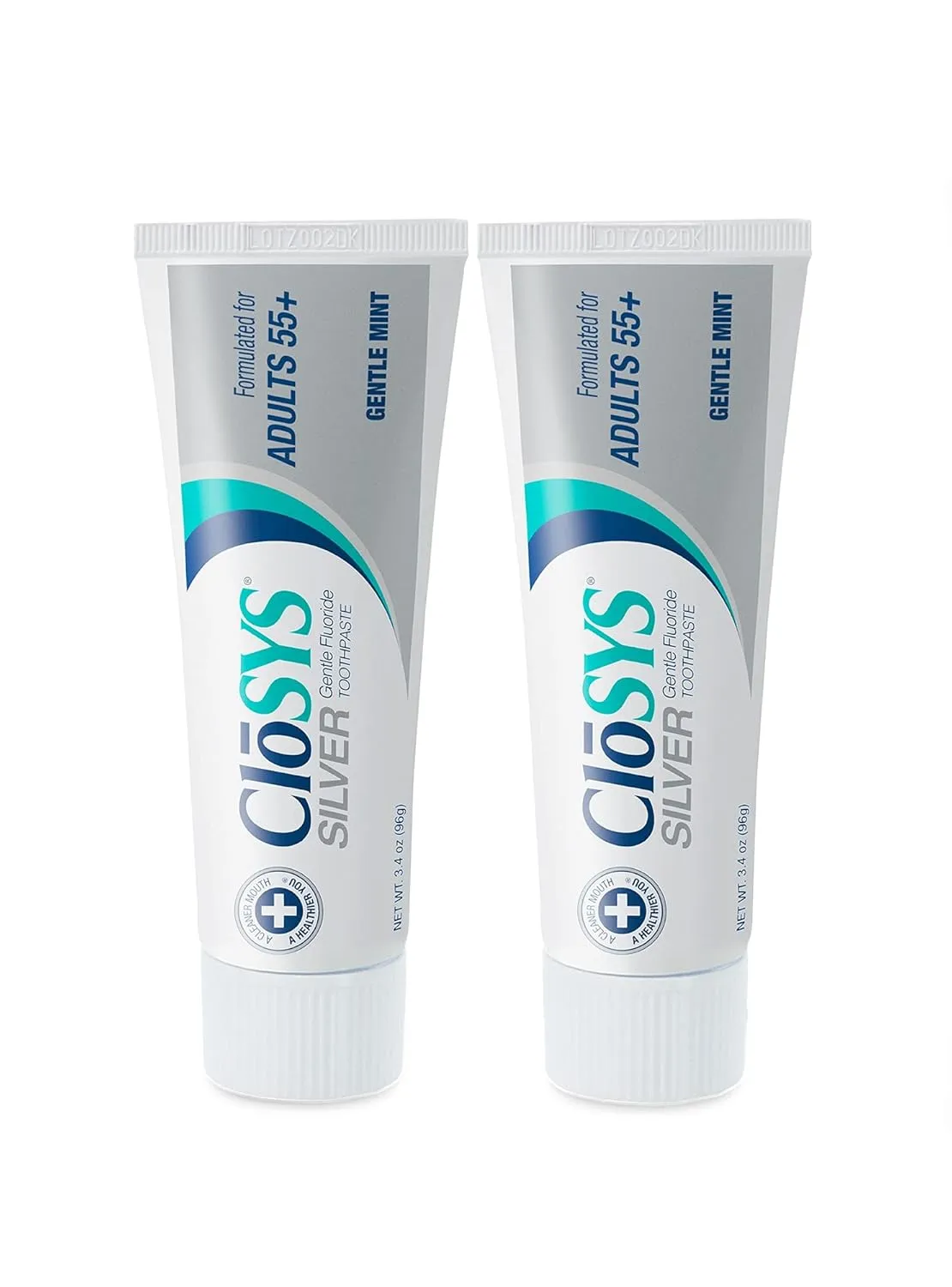 CloSYS Silver Fluoride Toothpaste for Adults 55 , 3.4 Ounce (Pack of 2), Gentle Mint, Travel Size, TSA Compliant, pH Balanced, Enamel Protection, Sulfate Free