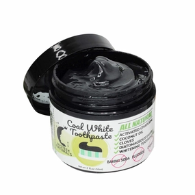 Coal White Toothpaste, Charcoal Teeth Whitening Toothpaste, Natural Activated Charcoal Toothpaste, Fluoride Free Toothpaste for Oral Care (2 oz) - Mysteek Naturals