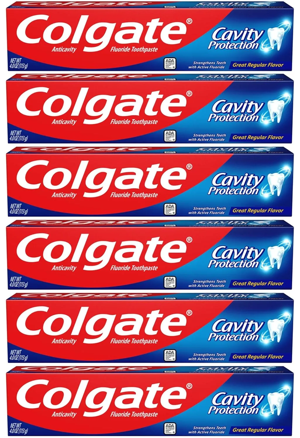 Colgate Cavity Protection Toothpaste with Fluoride - 4 Ounce (Pack of 6)