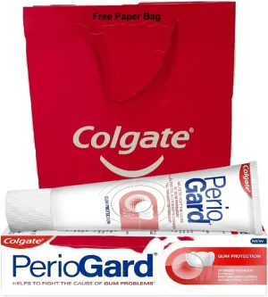 Colgate Gum Protection PerioGard Toothpaste 90grm/3.2oz Helps Fight Plaque Dual Active Formula Helps to Keep Gums Healthy   Colgate Paper Bag Free