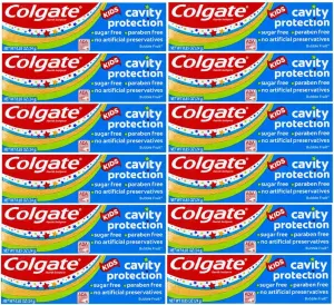 Colgate Kids Cavity Protection Fluoride Toothpaste, Bubble Fruit Flavor, Travel Size 0.85 oz (24g) - Pack of 12