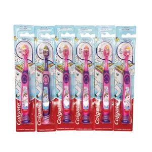 Colgate Kids Unicorn Toothbrush, Extra Soft for Children 5  Years Old - Pack of 6