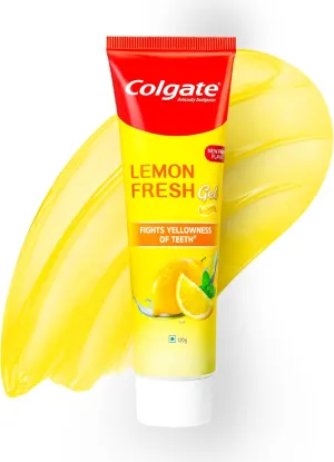 Colgate Lemon Fresh Gel Toothpaste, Fights Yellowness of Teeth, Freshens Breath, Anticavity Toothpaste 120gm/4.3 Oz