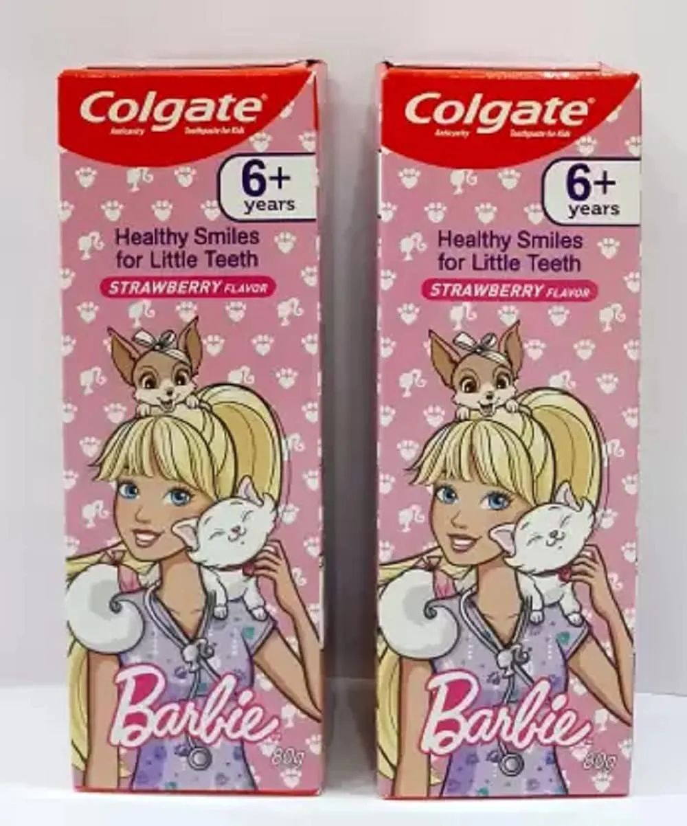 Colgate Lubex Kid 6  Years Toothpaste .Barbie(Pack of 2) Toothpaste(160 G)-Cavity,Freshen Breath,Enamel Protection(5.6 Ounce)