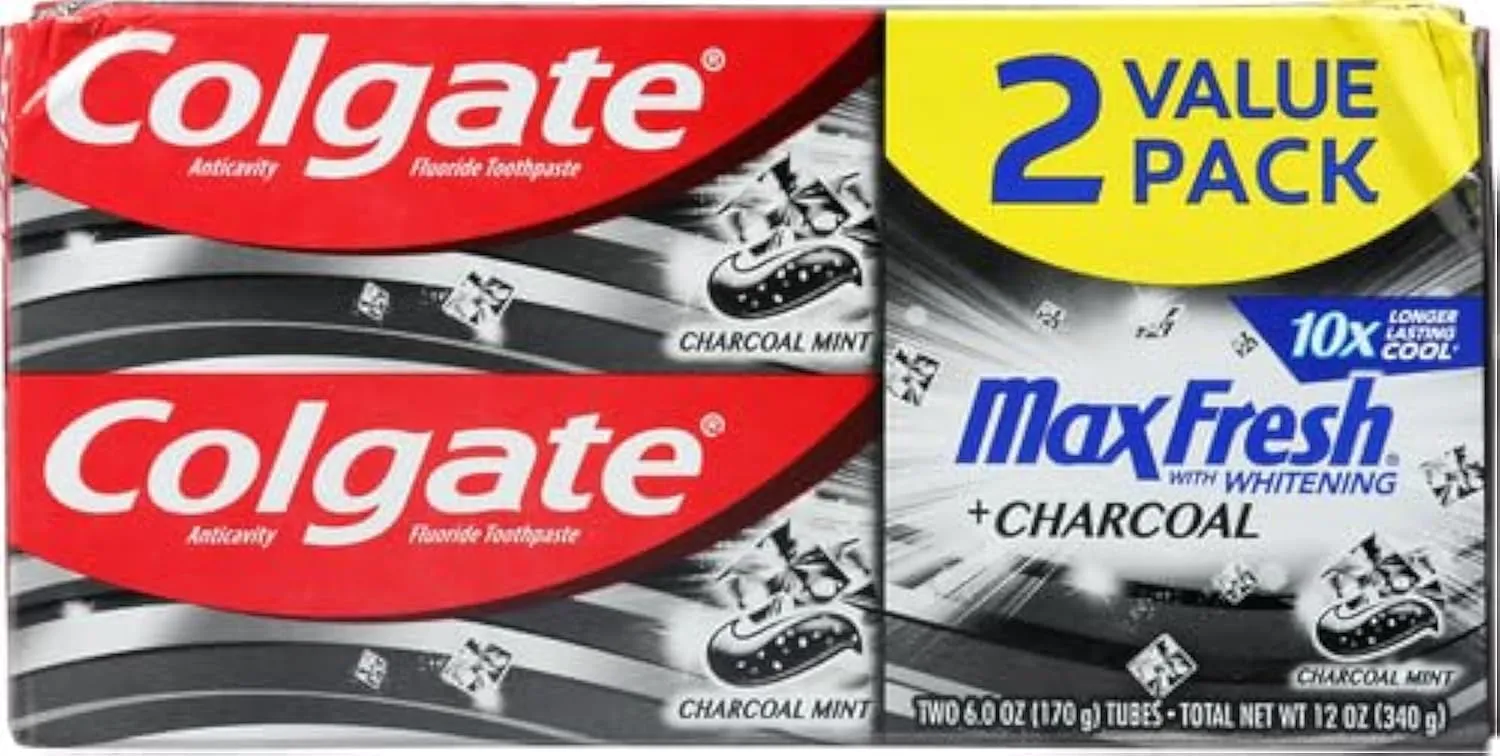Colgate Max Fresh Toothpaste   Charcoal, Charcoal Mint (6 Ounce, Pack of 2)