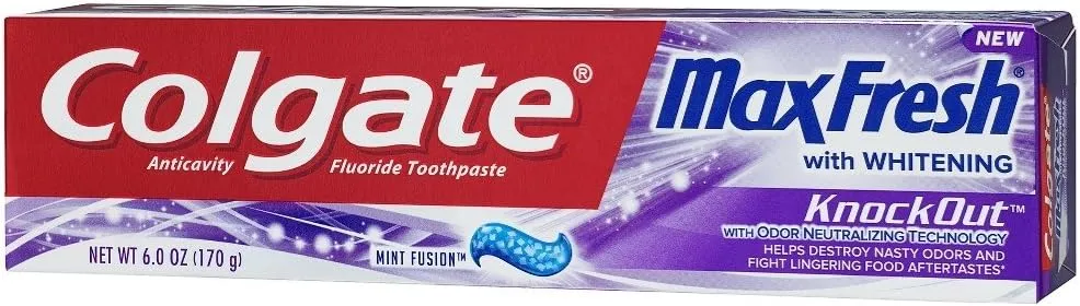 Colgate Max Fresh Toothpaste - KnockOut - With Odor Neutralizing Technology - Net Wt. 6 OZ (170 g) Per Tube - Pack of 4 Tubes