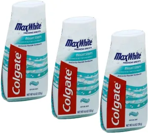 Colgate MaxWhite Toothpaste With Mini Bright Strips Crystal Mint 4.60 oz (Pack of 3)