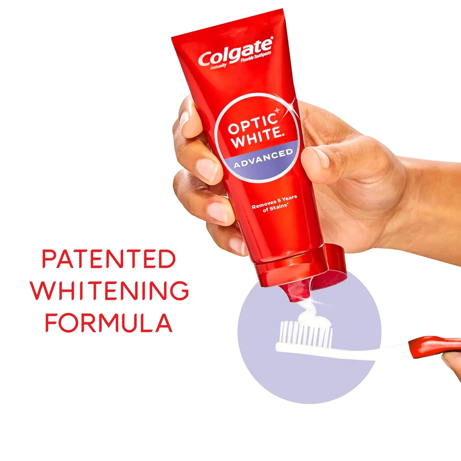 Colgate Optic White Advanced Hydrogen Peroxide Toothpaste, Teeth Whitening Toothpaste Pack, Enamel-Safe Formula, Helps Remove Tea, Coffee, and Wine Stains, Sparkling White, 3 Pack, 3.2 oz