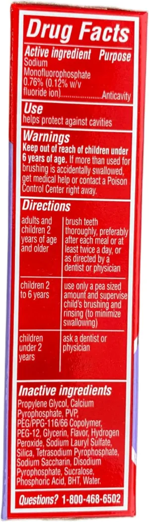 Colgate Optic White Advanced Toothpaste, Removes 5 Years of Stains, 0.75 oz (24g) - Pack of 12