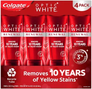 Colgate Optic White Renewal Toothpaste 4.1 oz, 4-Pack