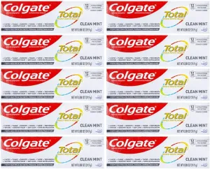 Colgate Total Toothpaste, Clean Mint, Travel Size 0.88 oz (24.9g) - Pack of 1010