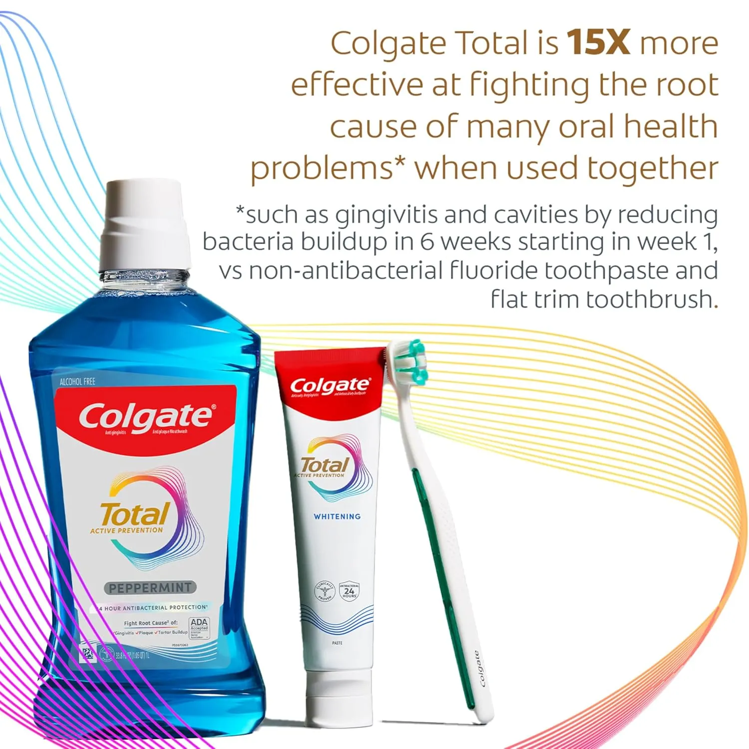 Colgate Total Whitening Toothpaste with Fluoride, 10 Benefits Including Sensitivity Relief and Stain Removal, Mint, 5.1 ounces (4 Pack)