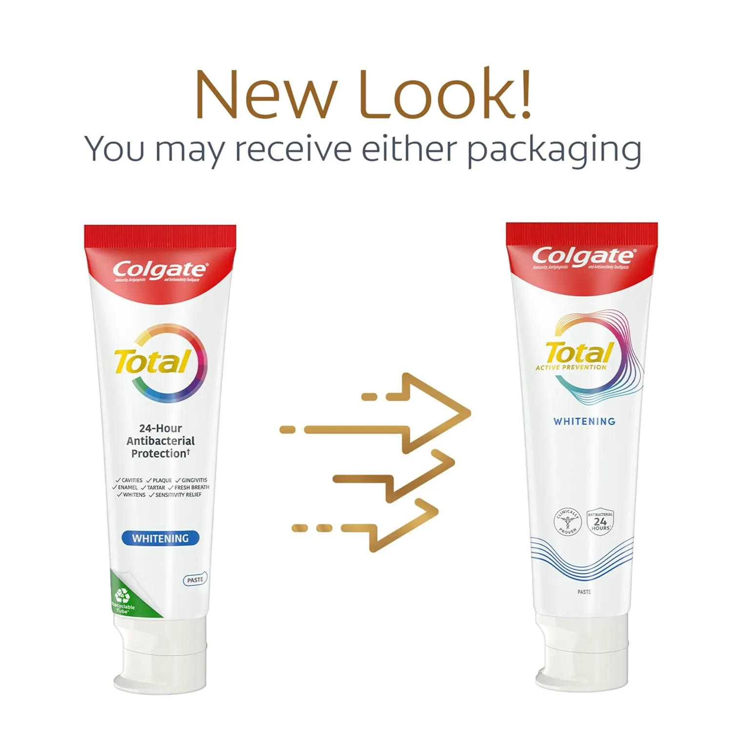 Colgate Total Whitening Toothpaste with Fluoride, 10 Benefits Including Sensitivity Relief and Stain Removal, Mint, 5.1 ounces (4 Pack)