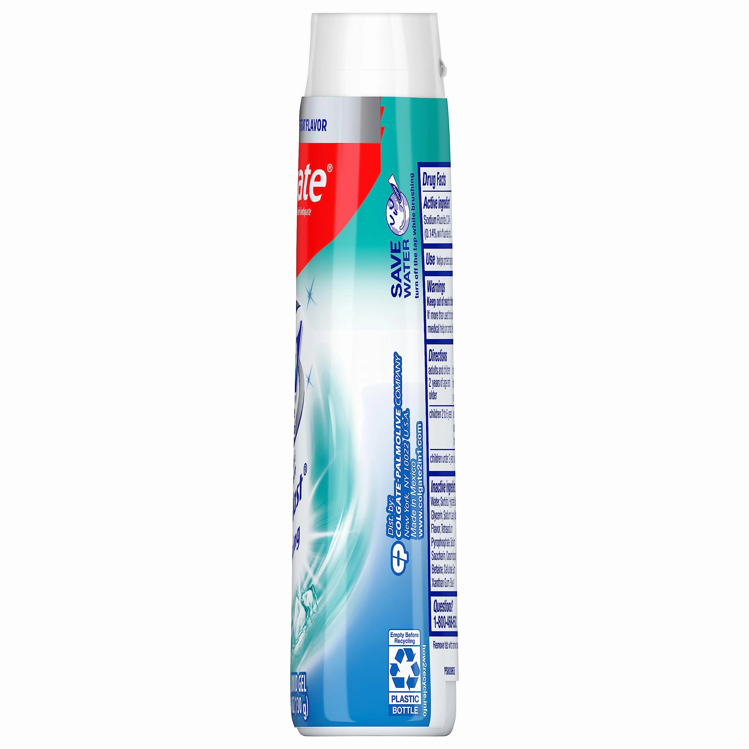 Colgate 2-in-1 Whitening Toothpaste Gel and Mouthwash, Icy Blast, 4.6 Ounce