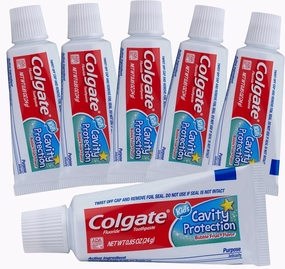 Colgate Kids Cavity Protection Fluoride Toothpaste, 6 Pack, Bubble Fruit Flavor, Children's Toothpaste, for Ages 2 , Sugar Free, No Artificial Preservatives, Travel Size 0.85 oz Each