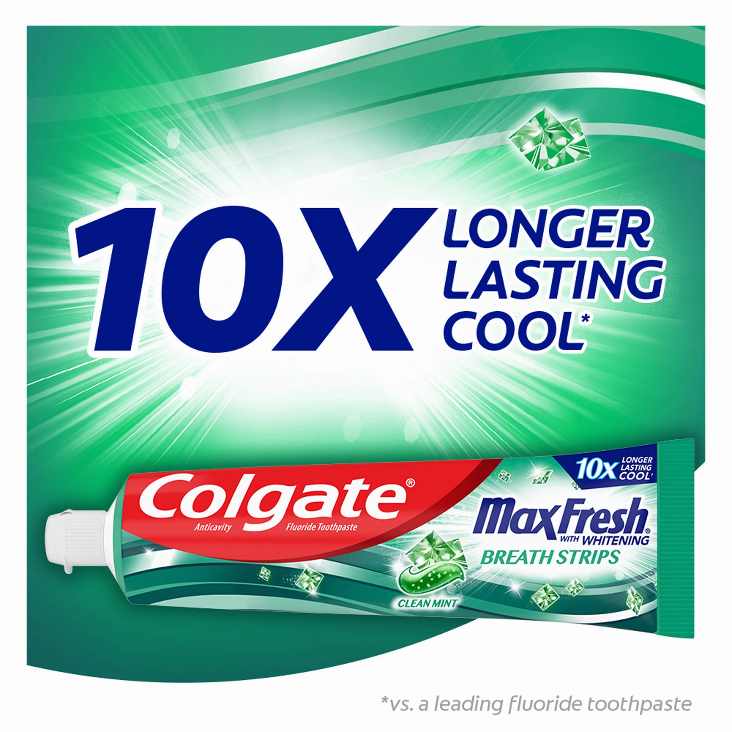 Colgate Kids Toothpaste Pump with Fluoride, Anticavity & Cavity Protection Toothpaste, for Ages 6  & Max Fresh Whitening Toothpaste with Mini Strips, Clean Mint Toothpaste for Bad Breath