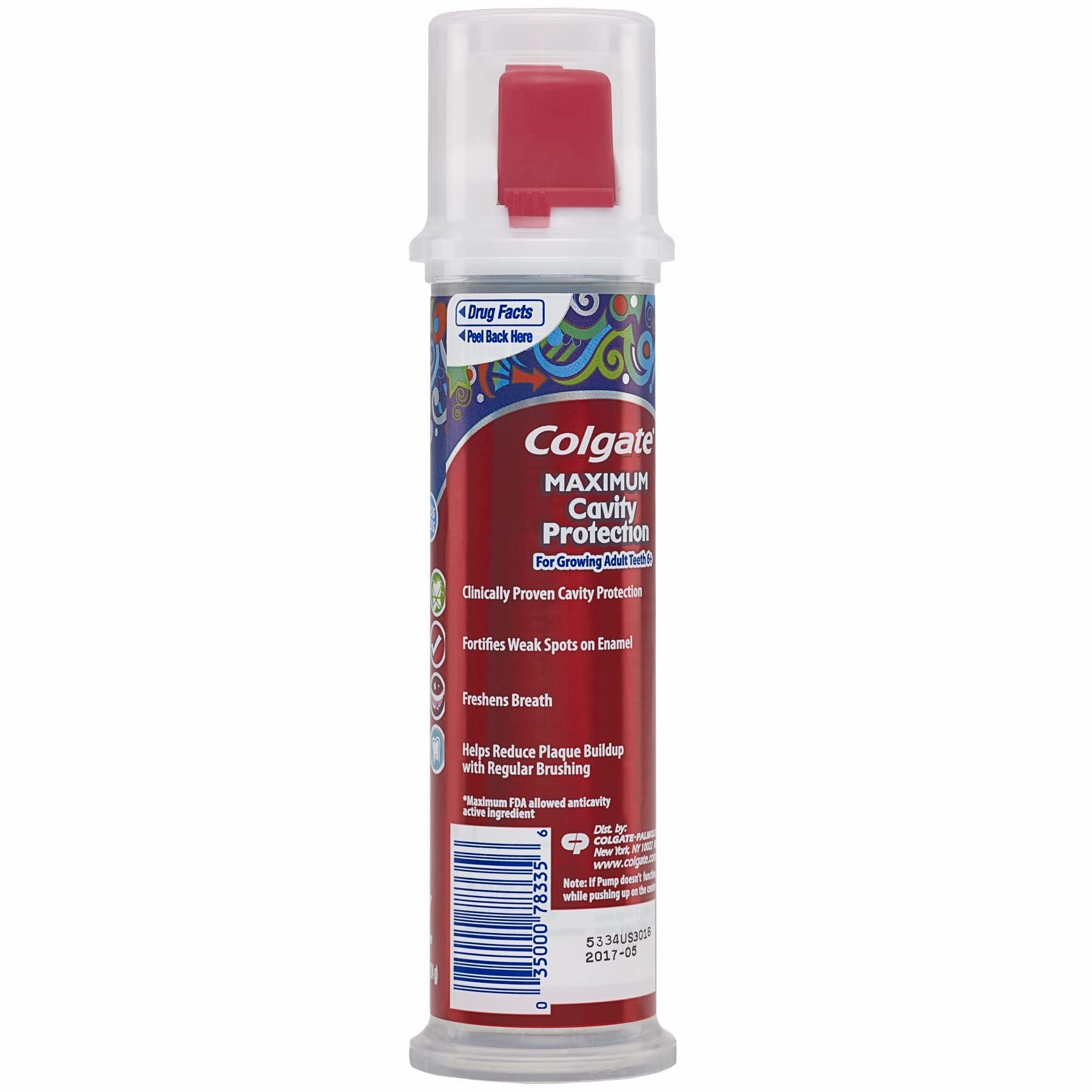 Colgate Kids Toothpaste Pump with Fluoride, Anticavity & Cavity Protection Toothpaste, for Ages 6  & Max Fresh Whitening Toothpaste with Mini Strips, Clean Mint Toothpaste for Bad Breath